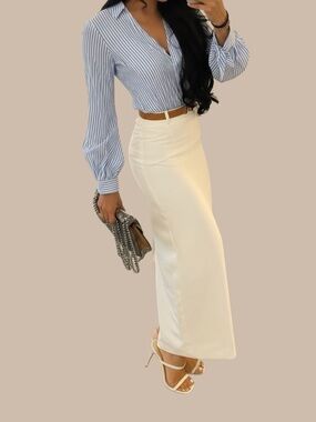 Minimast — Commense Cream Pencil Skirt